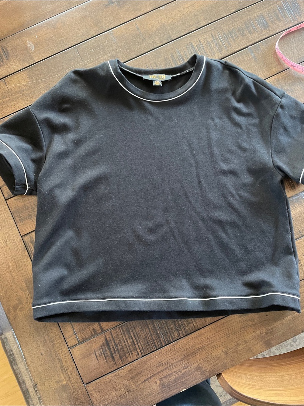 Truth by Republic Black Short-Sleeve Tee with White Trim